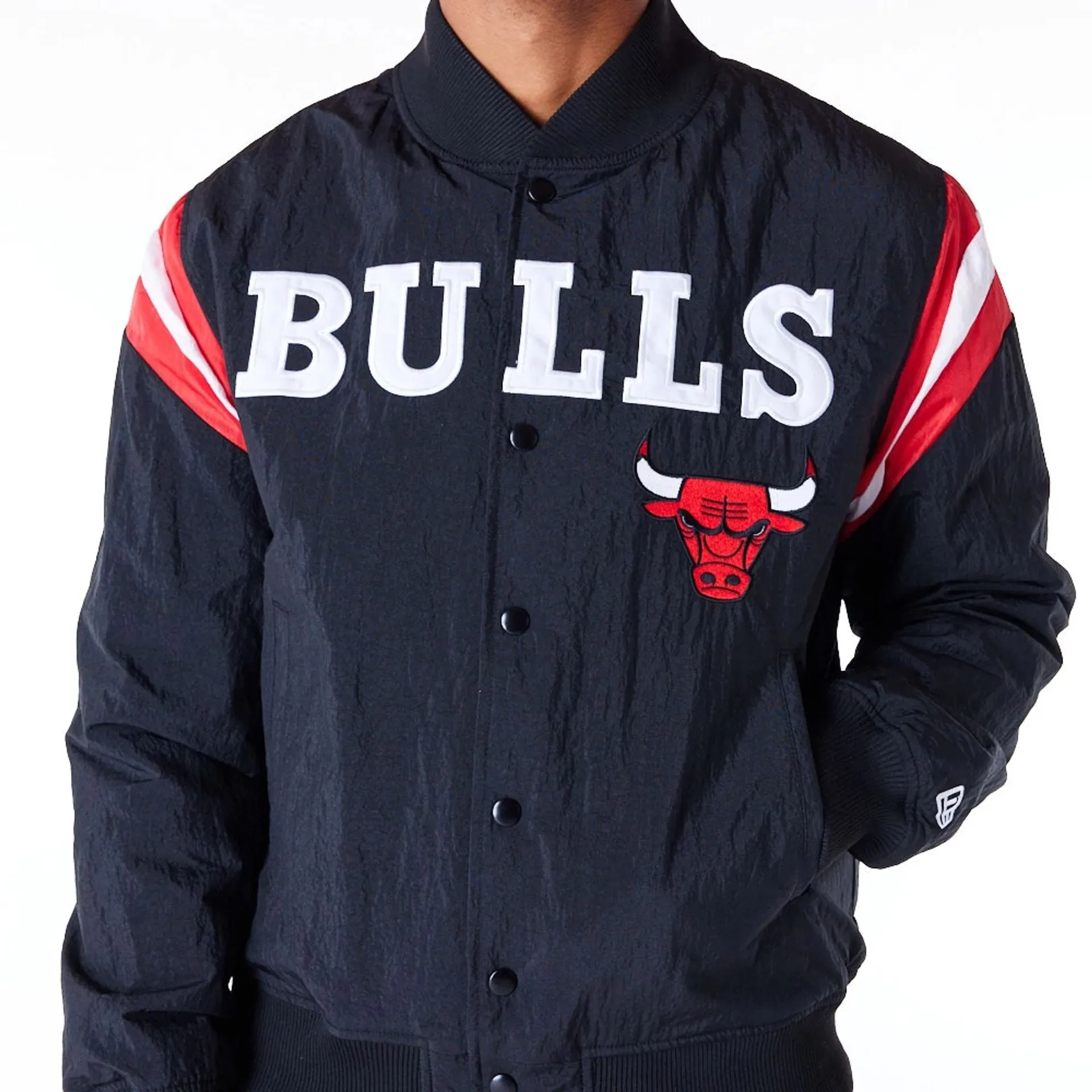 Chicago Bulls NBA Panel Black Bomber Jacket