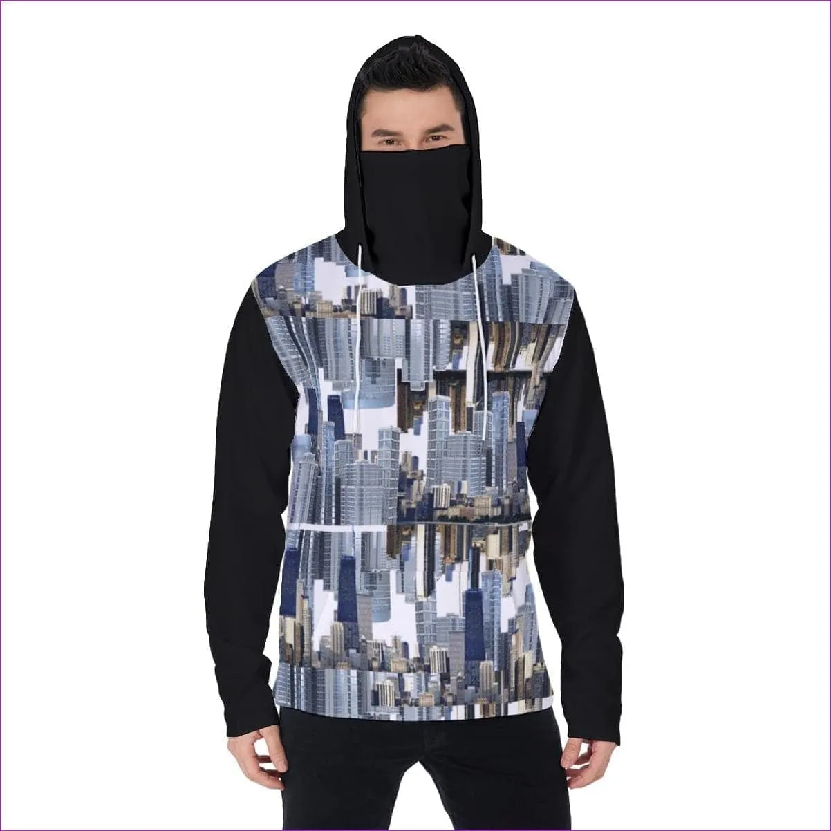 City Blocks Men's Heavy Fleece Hoodie With Mask