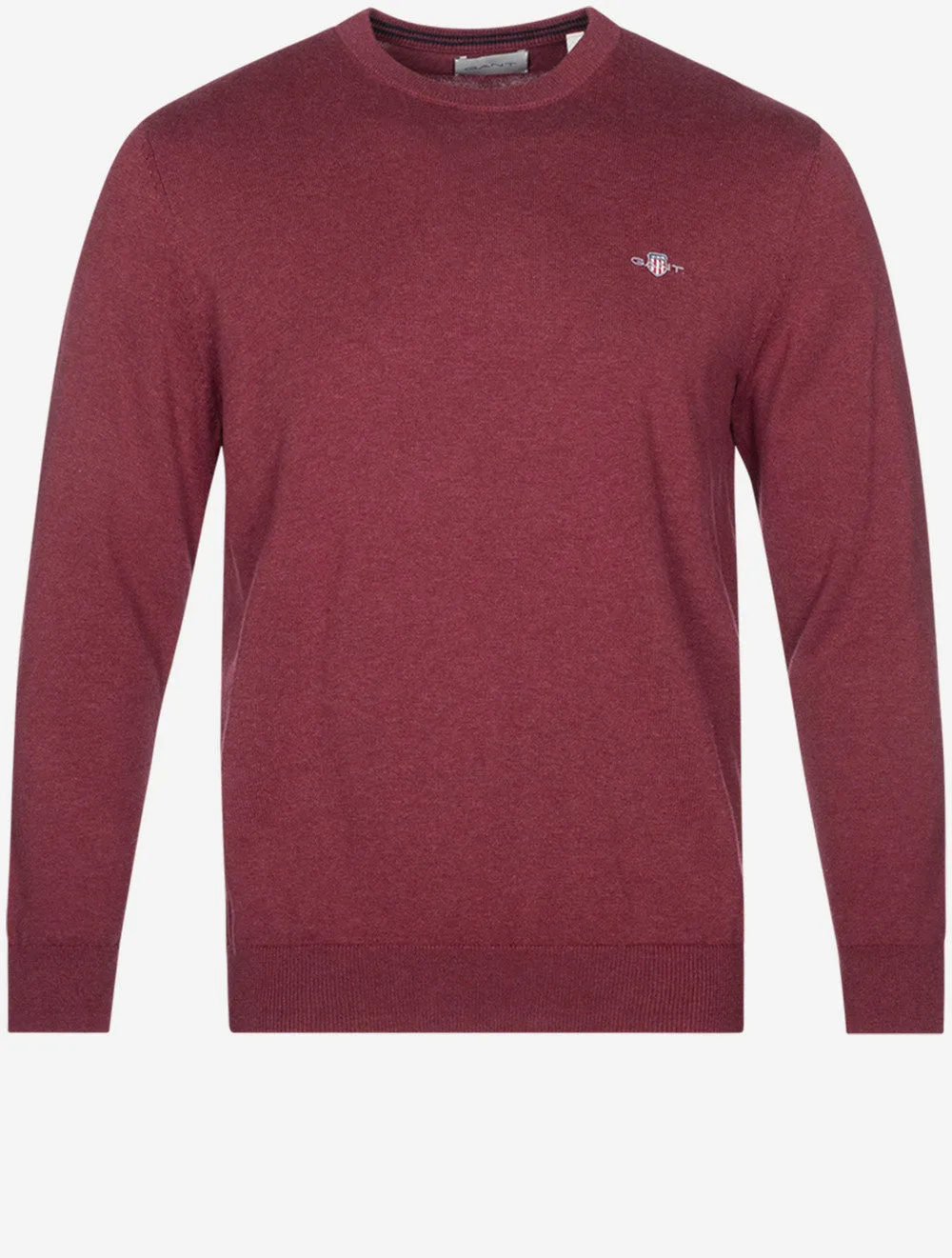 Classic Cotton Crew Neck Bordeaux Melange