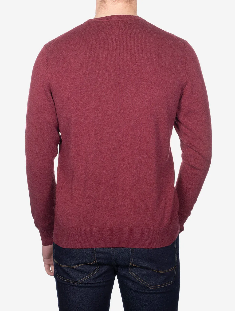 Classic Cotton Crew Neck Bordeaux Melange