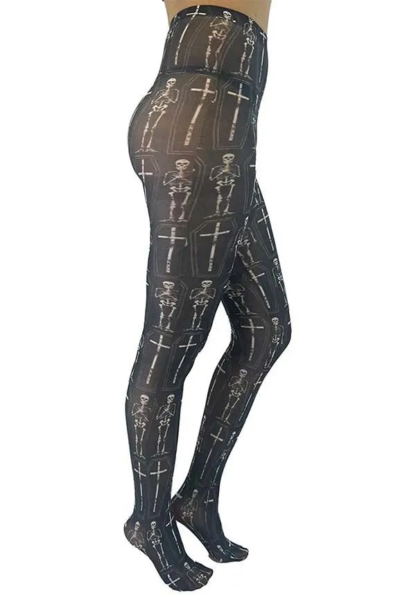 Coffin Skeletons Printed | TIGHTS