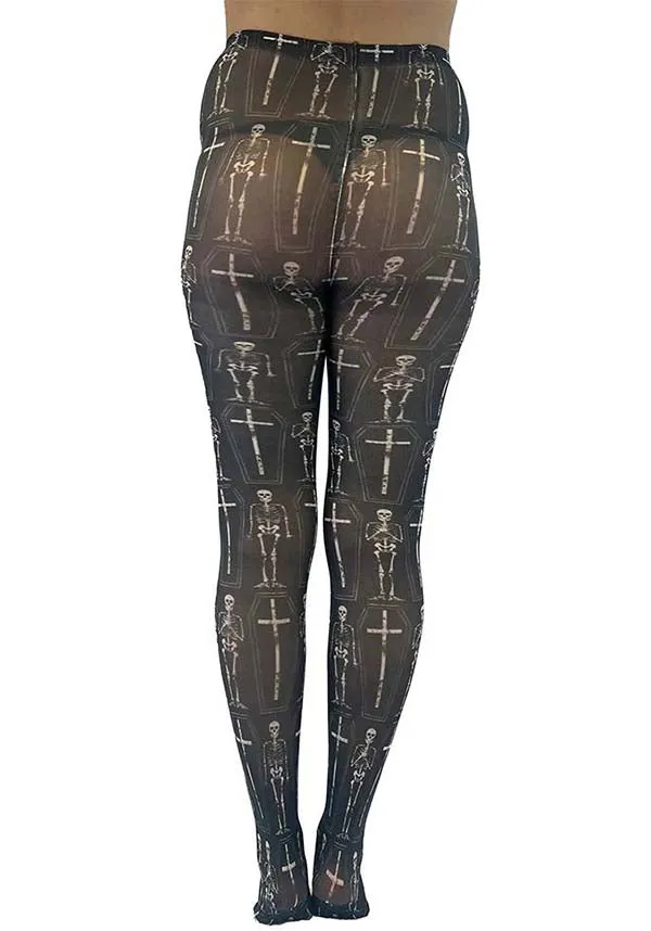 Coffin Skeletons Printed | TIGHTS