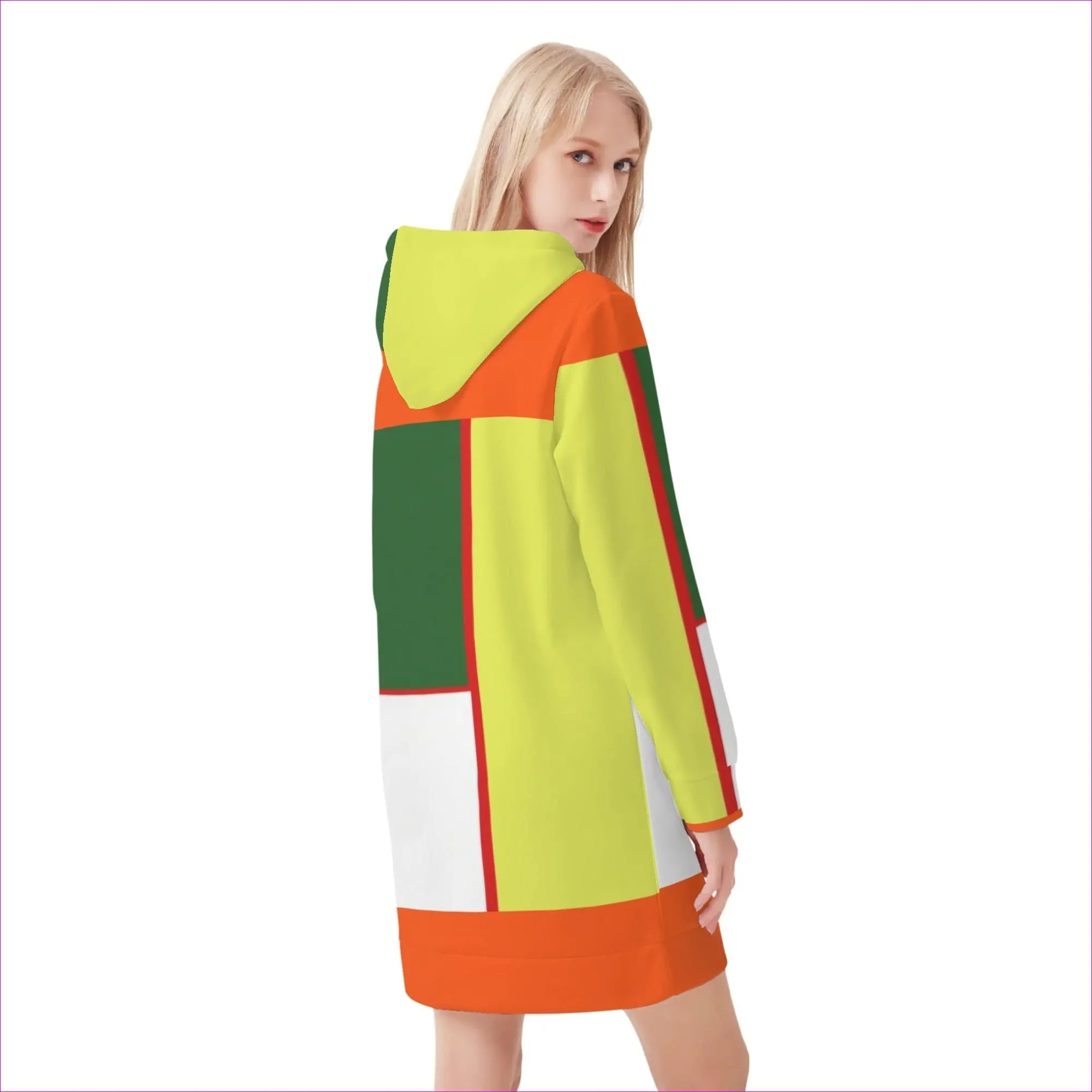 Color Block Astute Womens Hoodie Dress