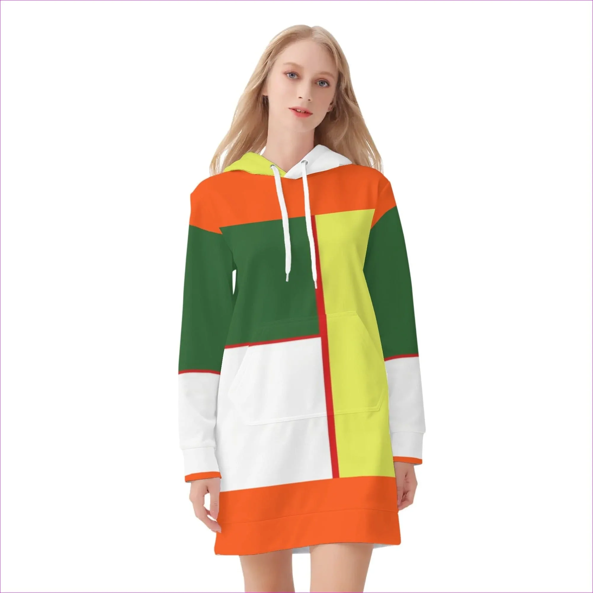 Color Block Astute Womens Hoodie Dress