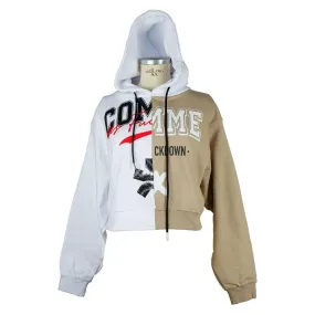 Comme Des Fuckdown Chic Two-Tone Graphic Hooded Sweatshirt