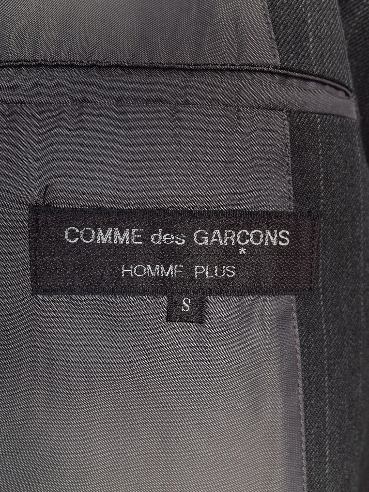 Comme des Garcons Homme Plus 1990 grey wool stripe 2 button suit - mens S