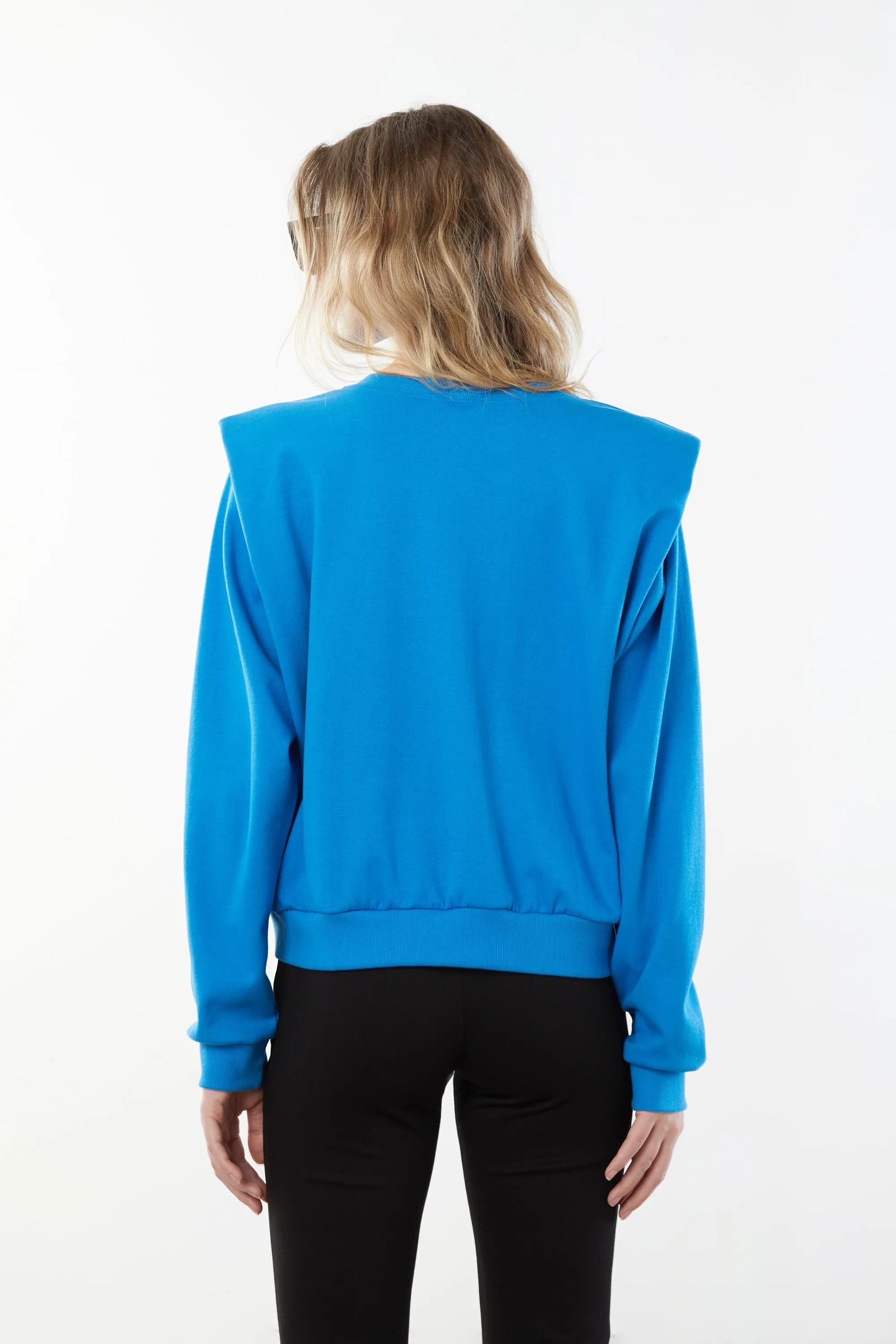 CREWNECK SWEATSHIRT WITH SHOULDER PADS