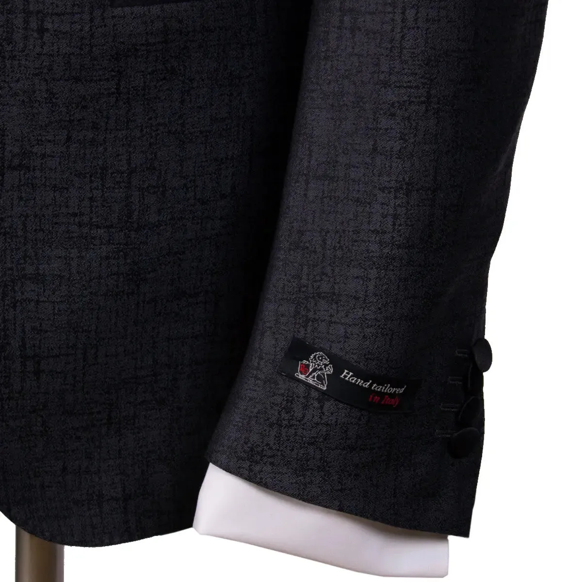 Dark Grey Jacquard Weave Tuxedo Jacket