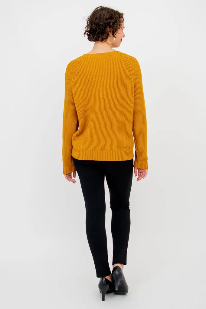 Davis Sweater, Tangerine, Cotton