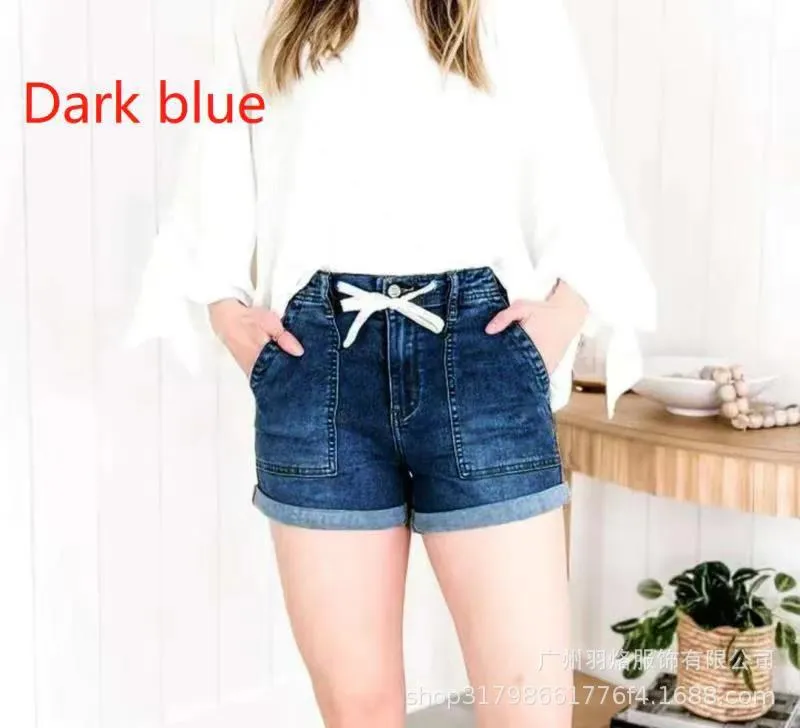 Denim Women's Pants Belt Design Elastic