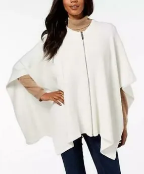 Dkny Ribbed-Knit Zip Poncho