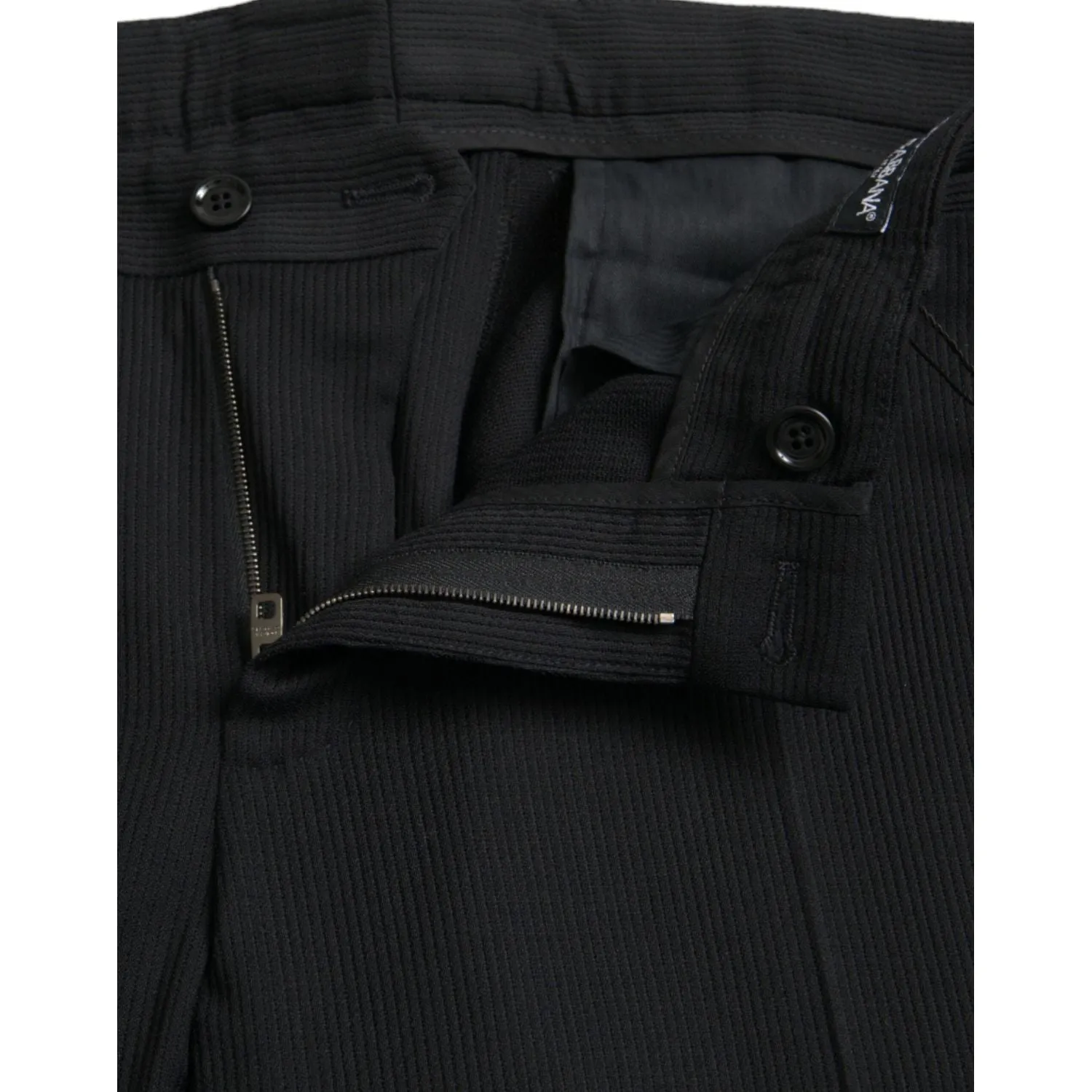 Dolce & Gabbana Black Wool Stretch Men Skinny Pants