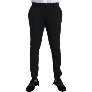 Dolce & Gabbana Black Wool Stretch Men Skinny Pants