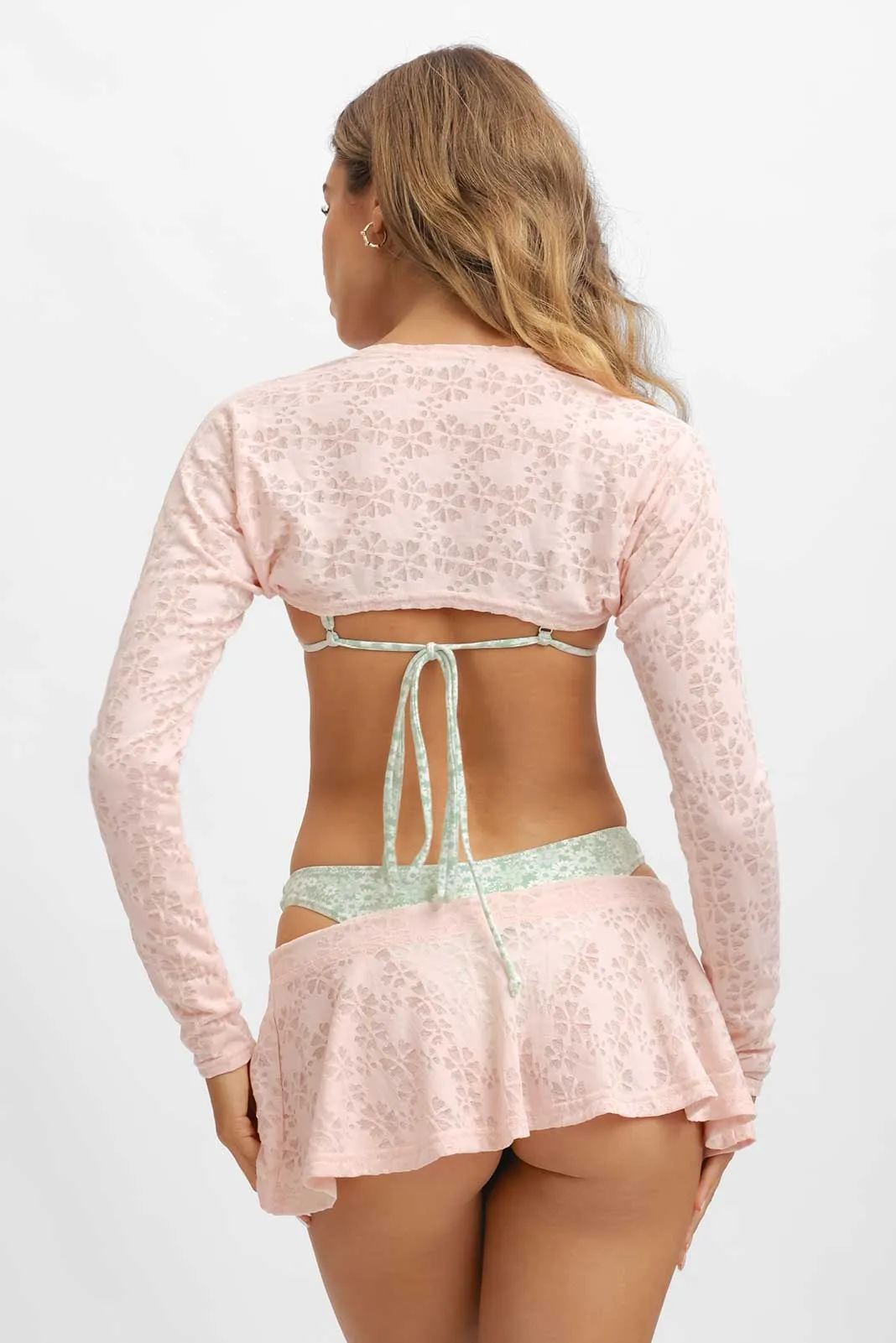 Dorothy Cropped Knit Shrug / Pink Petal FINAL SALE