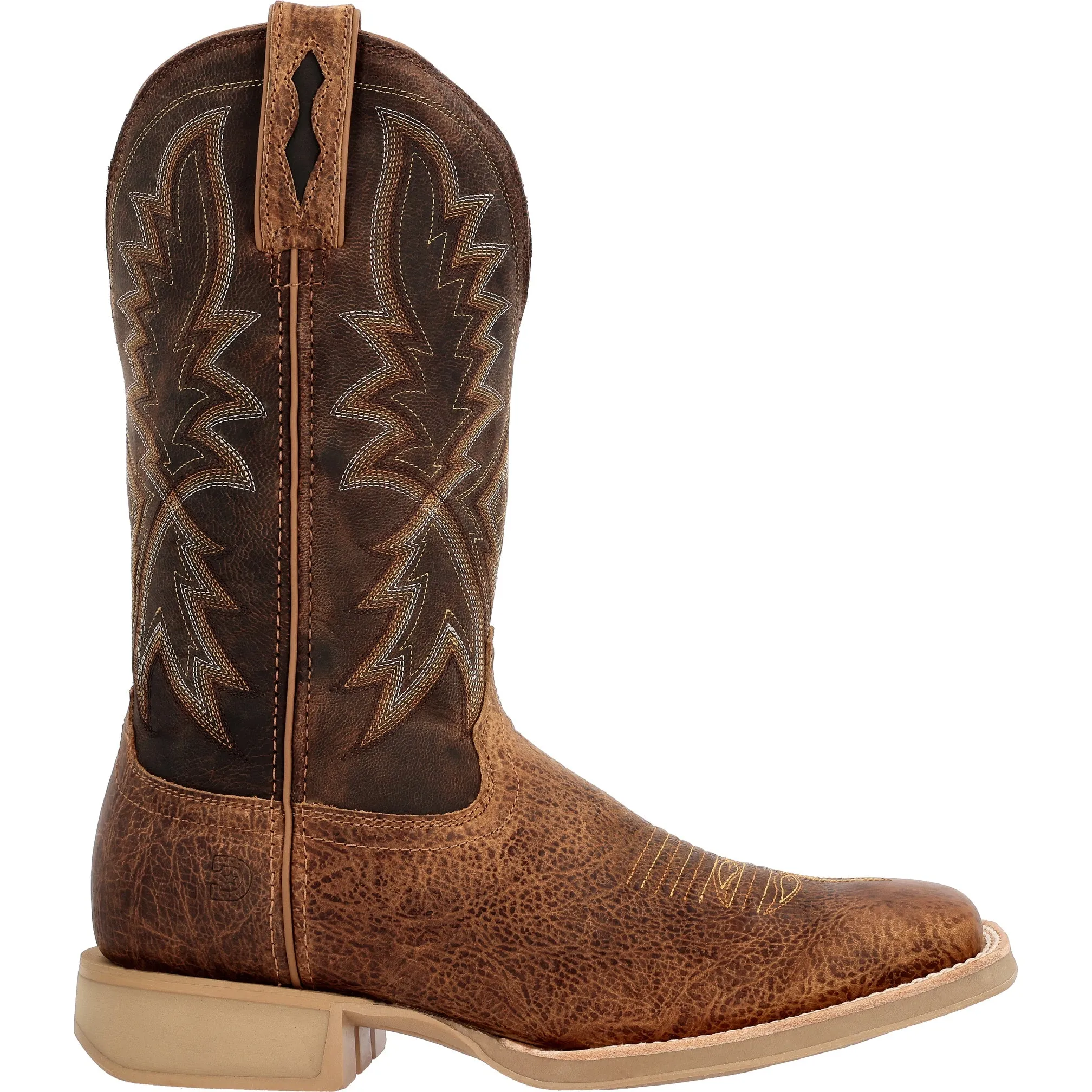 Durango Men's Rebel Pro Lite Rustic Tan & Tobacco Leather Square Toe Boot DDB0357