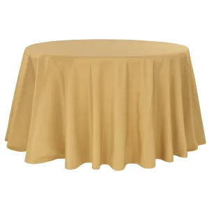 Economy Polyester Tablecloth 108" Round - Gold