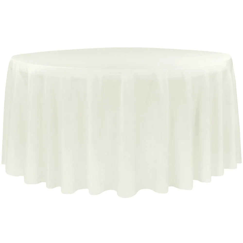 Economy Polyester Tablecloth 108" Round - Ivory