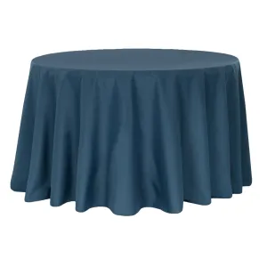 Economy Polyester Tablecloth 108" Round - Navy Blue