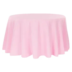 Economy Polyester Tablecloth 108" Round - Pink