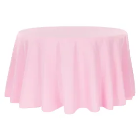 Economy Polyester Tablecloth 108" Round - Pink