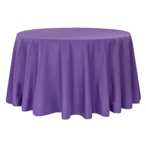 Economy Polyester Tablecloth 108" Round - Purple