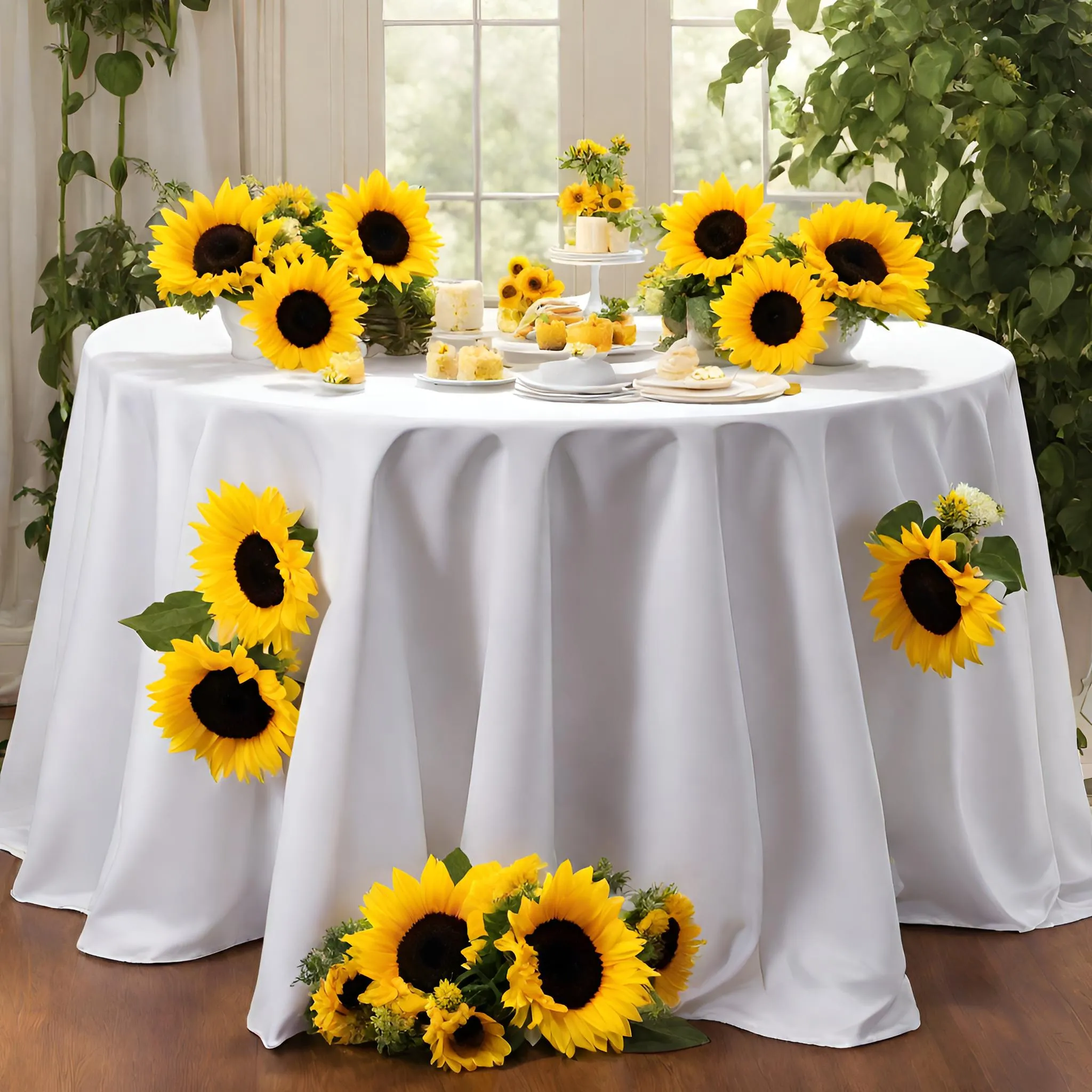 Economy Polyester Tablecloth 108" Round - White