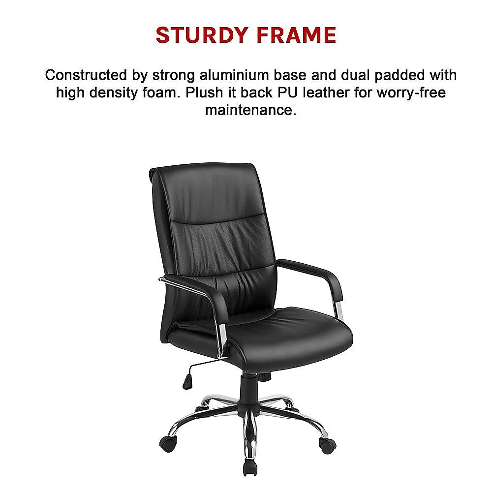 Ergonomic PU Leather Executive Office Chair, Lumbar Support