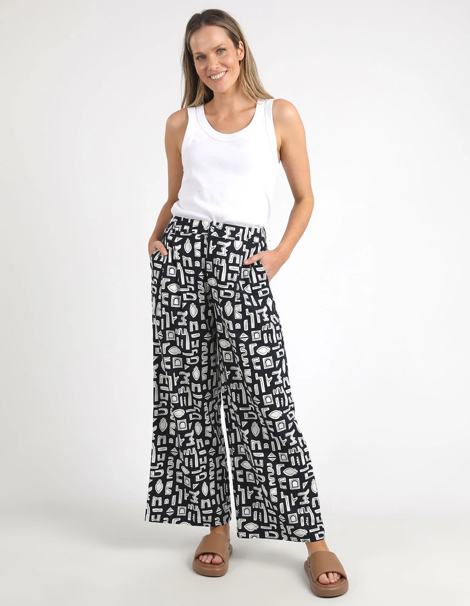 Etched Geo Pant - Navy