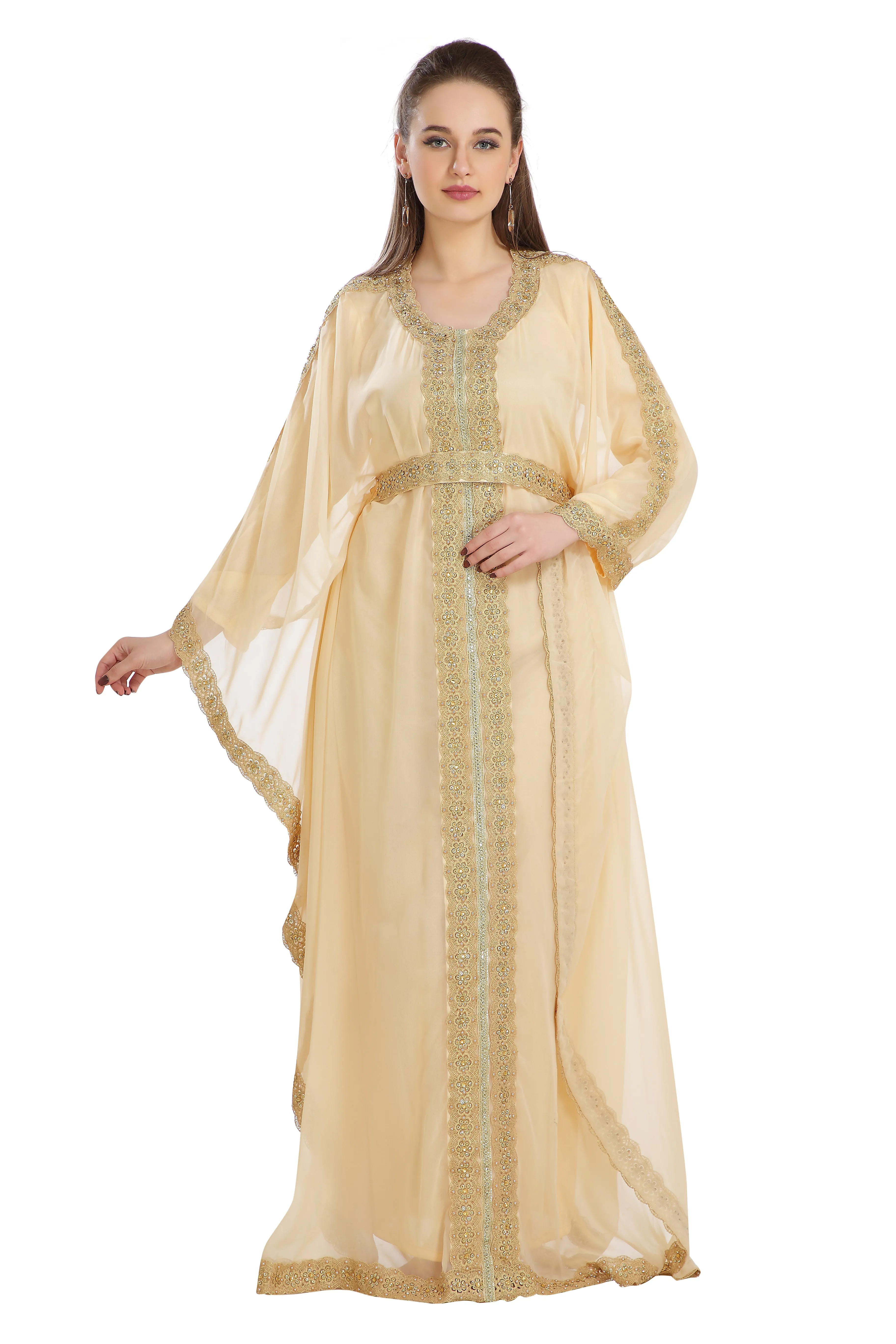 Farasha Poncho in Beige Color Long Sleeve