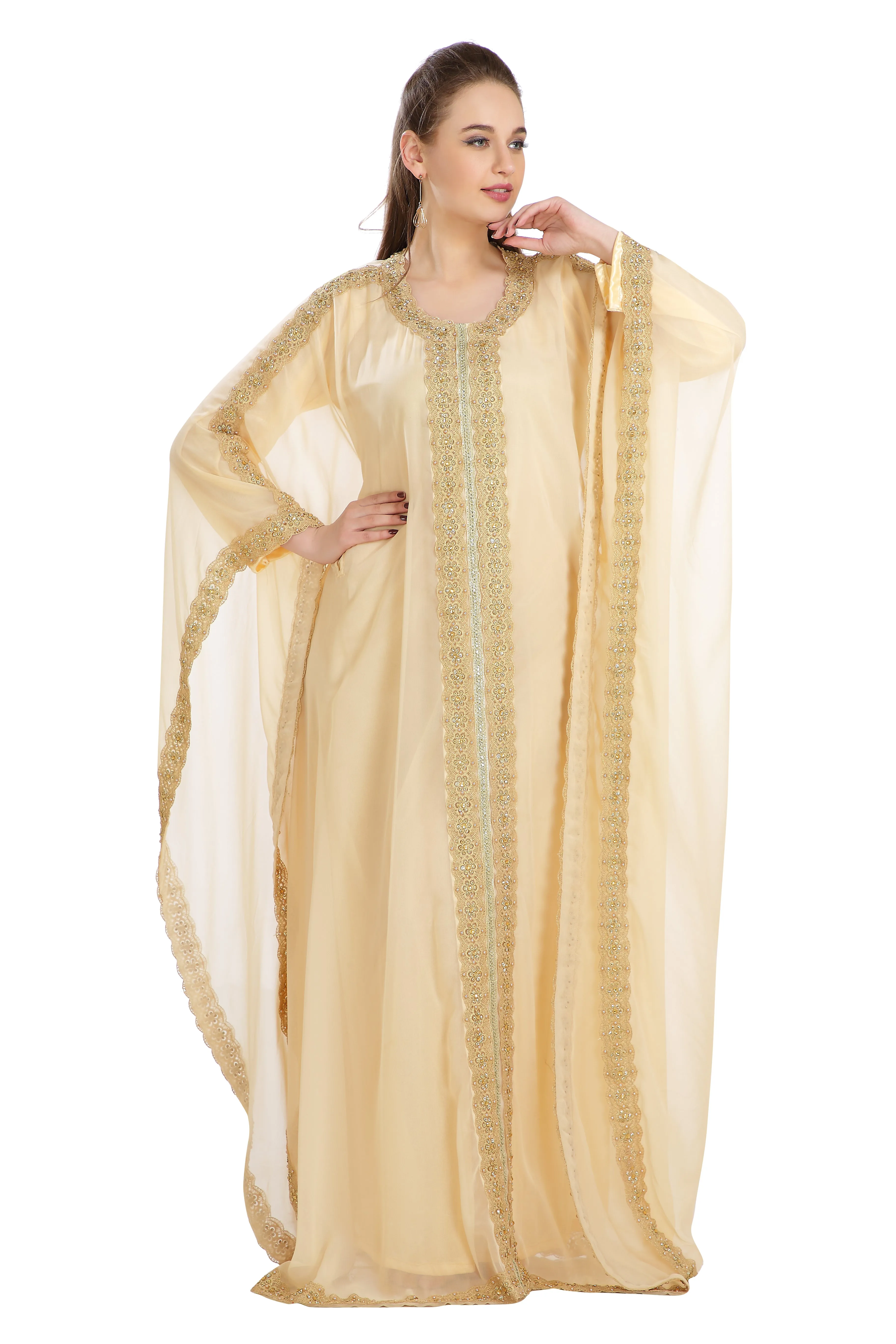 Farasha Poncho in Beige Color Long Sleeve