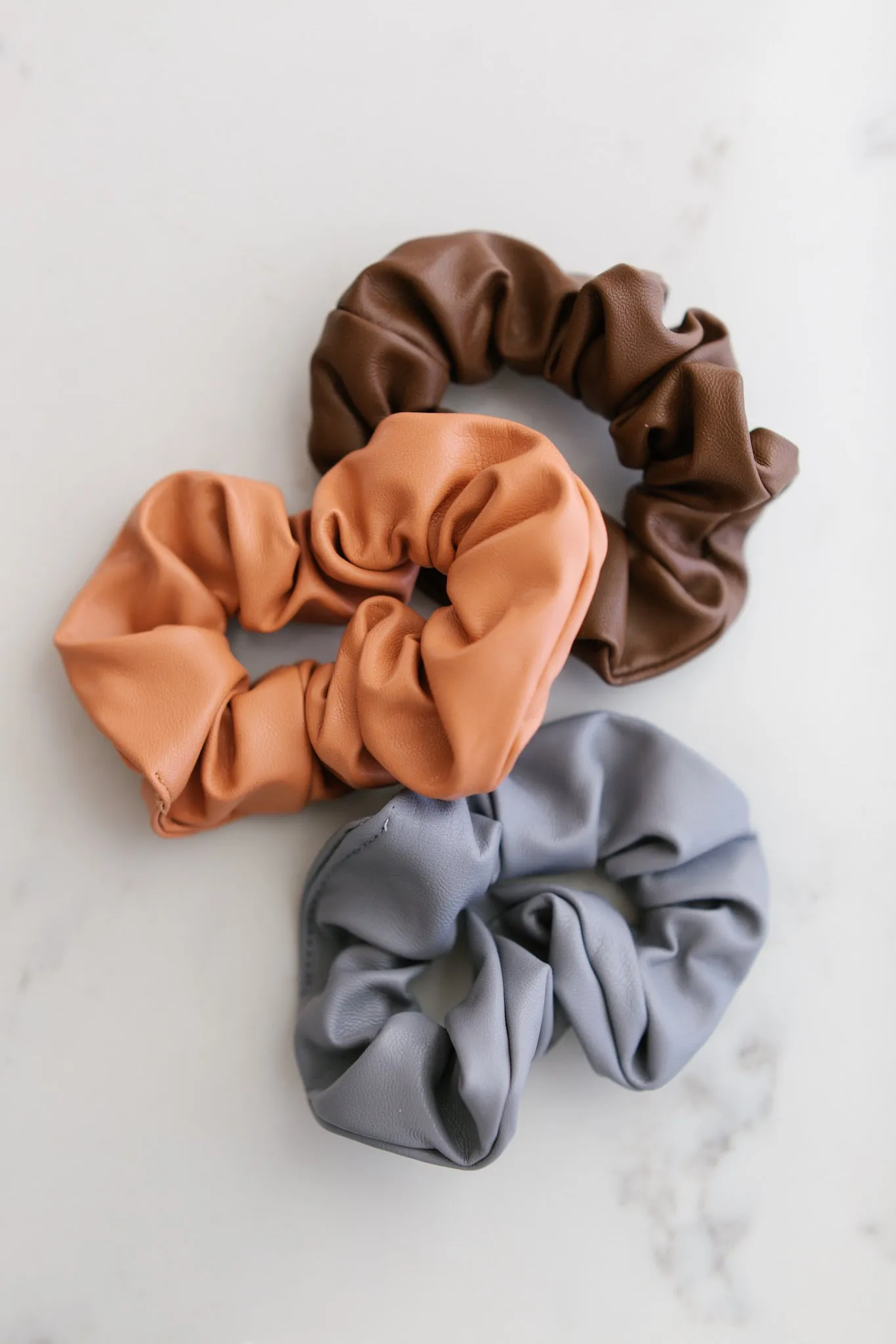 Faux Leather Scrunchies