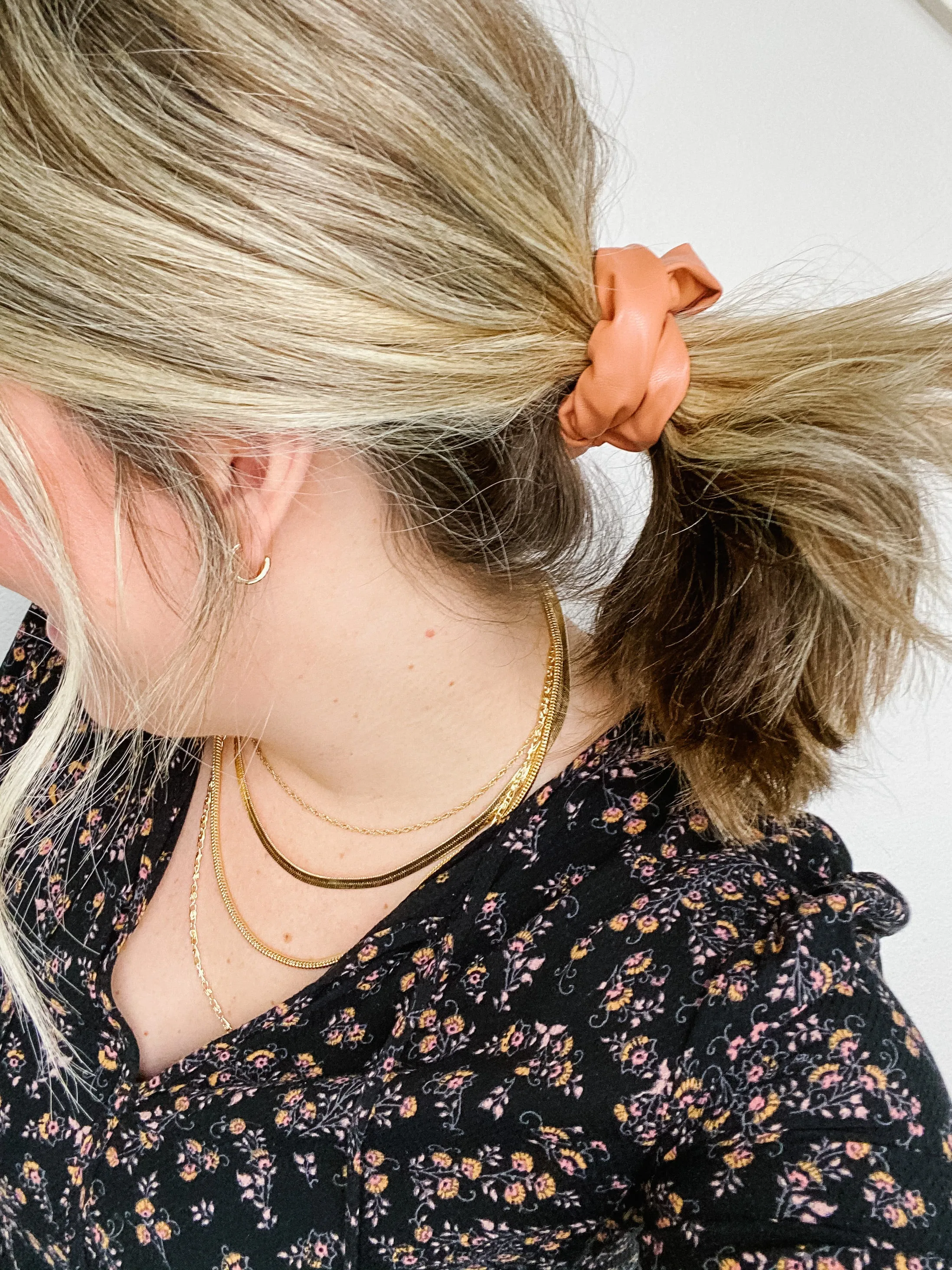 Faux Leather Scrunchies