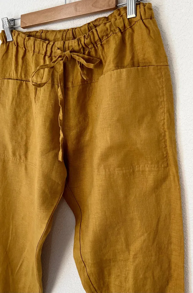 Frockk Jessie Linen Pant in Turmeric