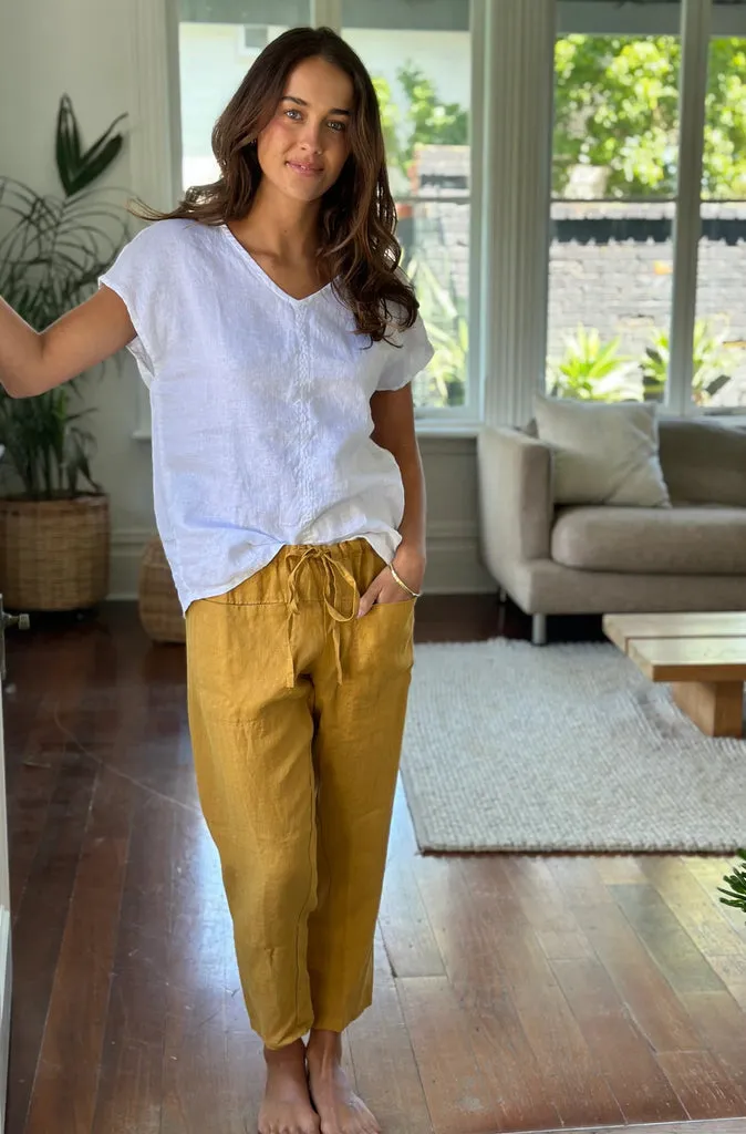 Frockk Jessie Linen Pant in Turmeric