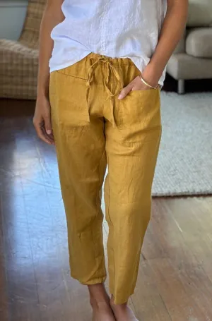 Frockk Jessie Linen Pant in Turmeric