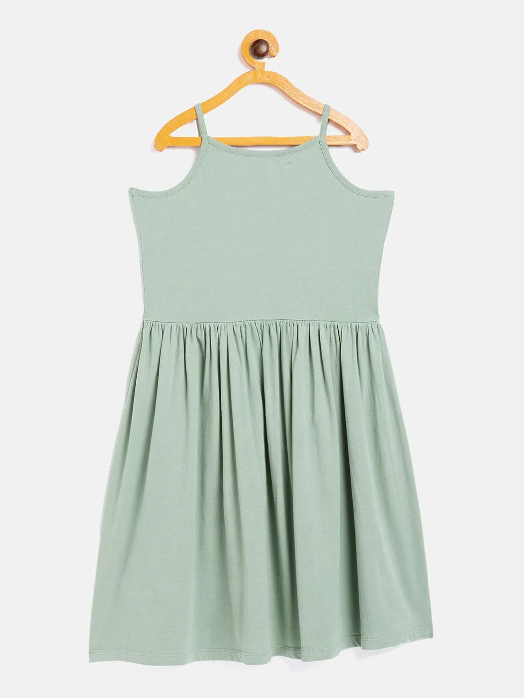 Girls Olive Front Button Strappy Dress - Lyush Kids