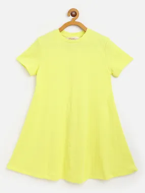 Girls Yellow Rib Tent Dress - Lyush Kids