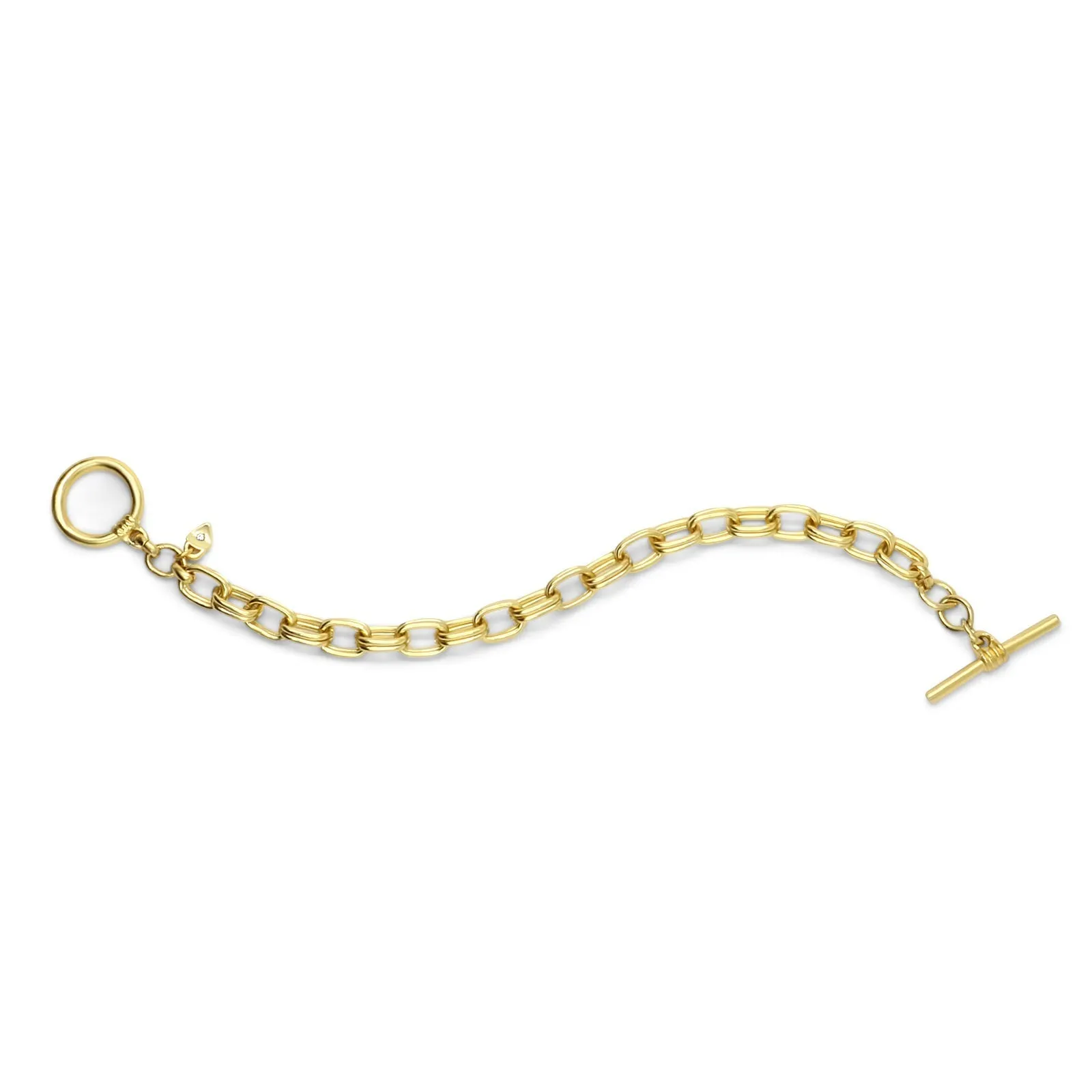 Gold Link Chain Toggle Bracelet