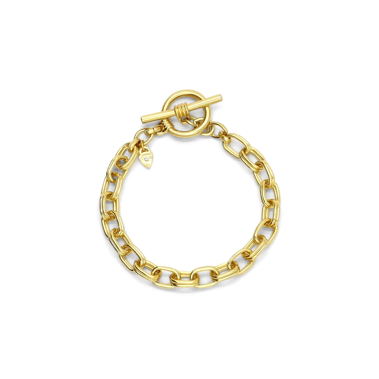 Gold Link Chain Toggle Bracelet