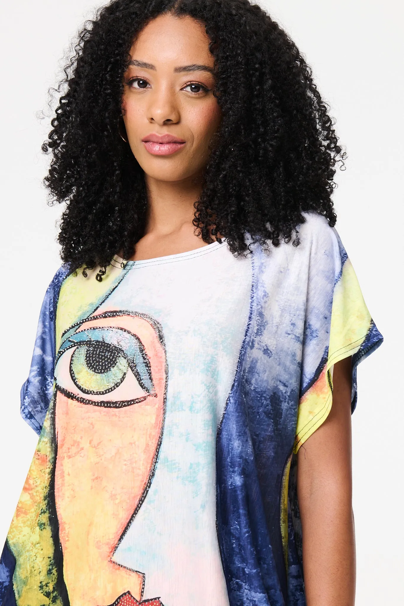 Graphic Print Short Sleeve Relaxed Tunic