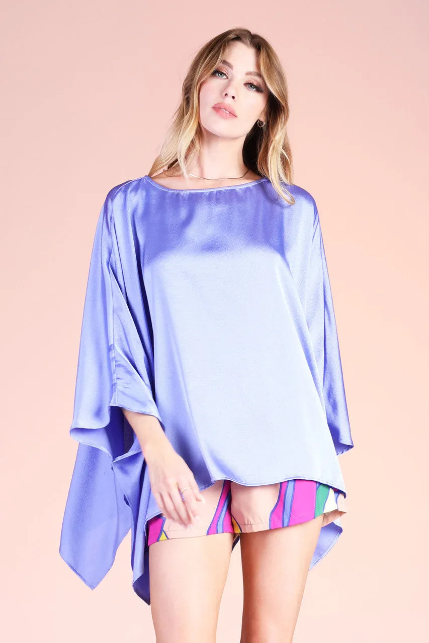 Hammered Satin Caftan Top