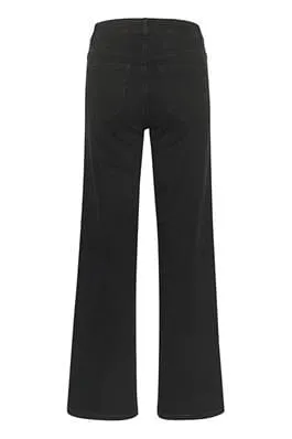 HIGH WAIST FULL LENGTH WIDE LEG BLACK JEAN