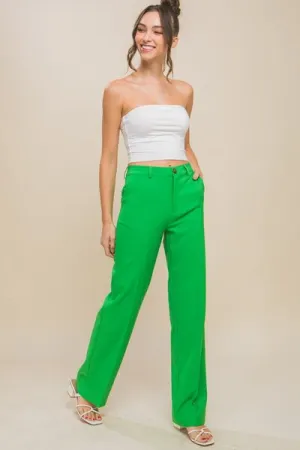 High Waist Straight Pants