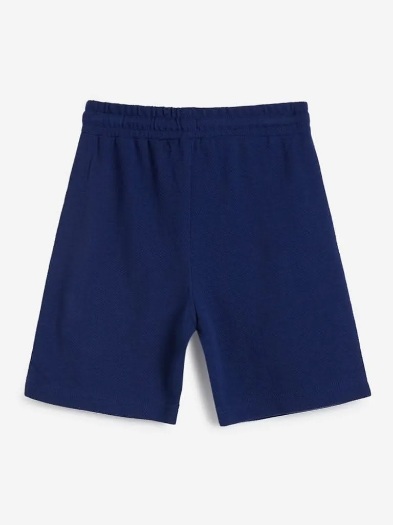 HOP Kids Blue Text Design Shorts