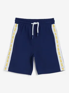 HOP Kids Blue Text Design Shorts