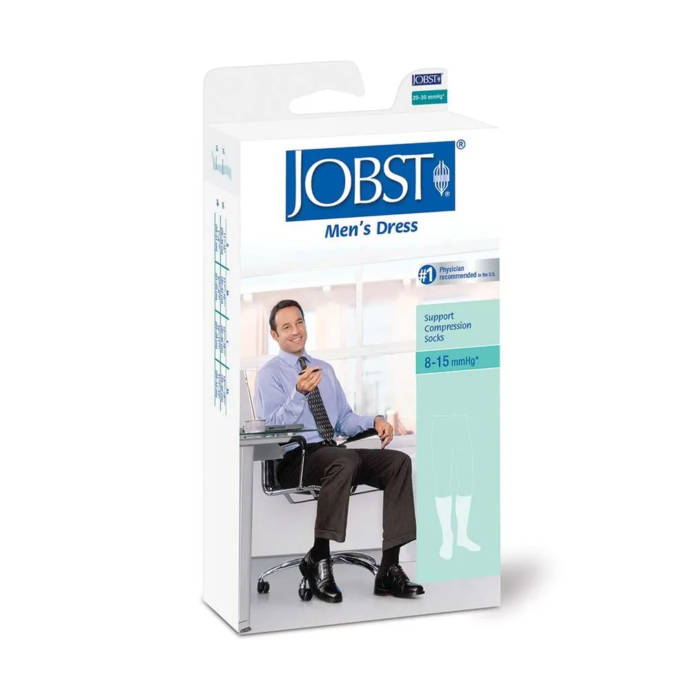 JOBST Men's Dress Compression Socks, 8-15 mmHg, Knee High, Closed Toe