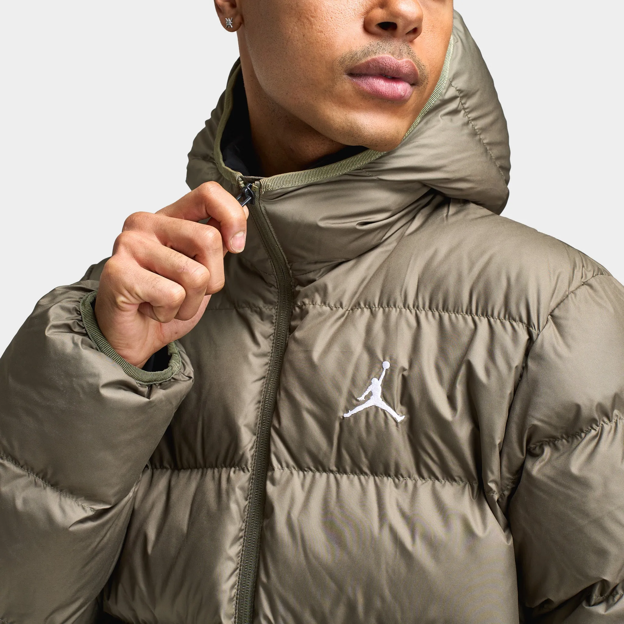 Jordan Brooklyn Puffer Jacket Medium Olive / Black