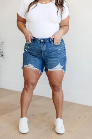 Judy Blue High Rise Distressed Denim Shorts