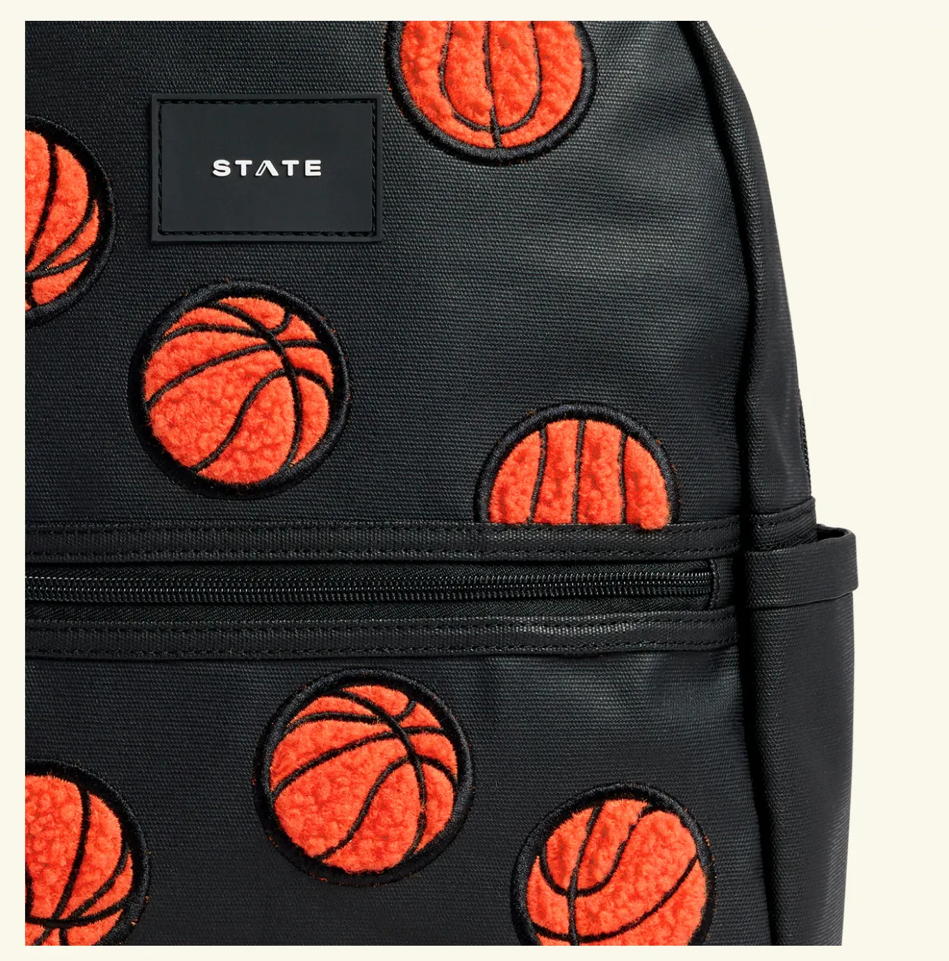 KANE DOUBLE POCKET OVERSIZED FUZZY BASKETBALLS BACKPACK