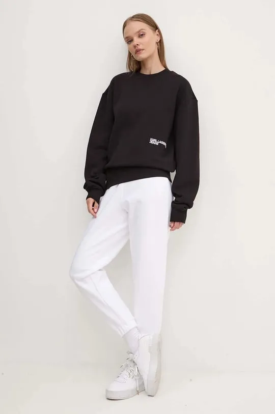 Karl Lagerfeld Cotton Relaxed Fit Sweatshirt | Black